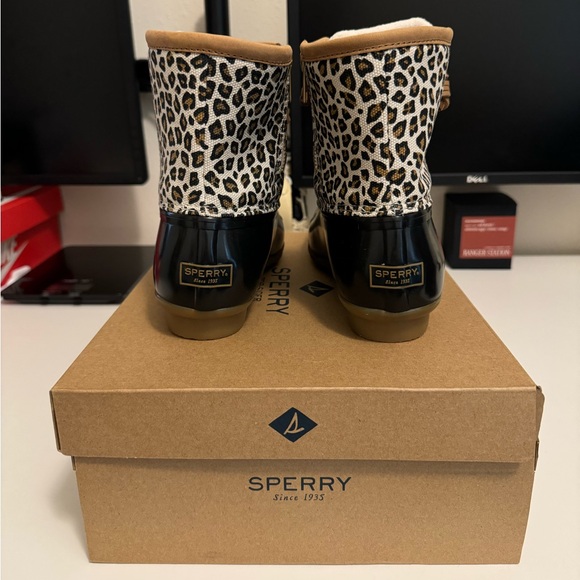 Sperry Saltwater Animal Multi Duck Boots Size 9.5 Leopard - Picture 6 of 7